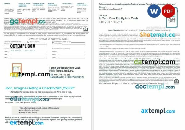 Romania Intesa Sanpaolo bank mortgage statement in Word and PDF formats - Image 2