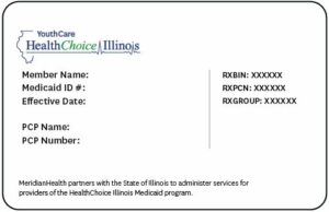 USA Illinois HealthChoice medical ID card template in PSD format