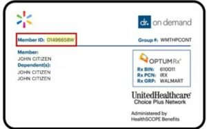 USA UnitedHealthcare health insurance ID card template in PSD format