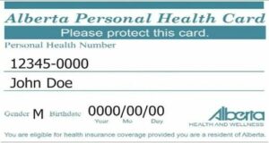 Alberta health insurance card template in PSD format