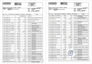 Bangladesh Bank Asia PLC statement of account Word and PDF template, 2 pages