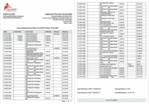 Bangladesh City Bank statement Word and PDF template, 2 pages