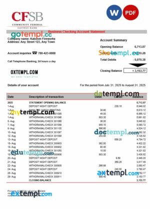 CFSB business firm statement Word and PDF format