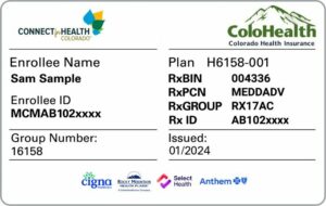 Colorado health insurance card template in PSD format