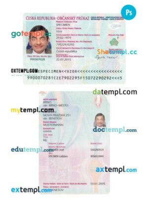 Czech Identification card PSD template