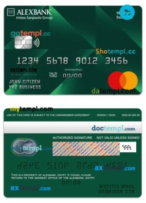 Egypt Alexbank titanium business mastercard template in PSD format