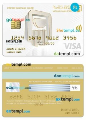 Egypt National Bank of Egypt infinite business credit card template in PSD format