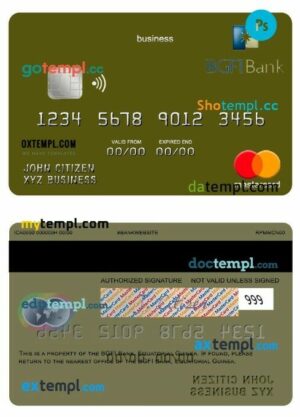 Equatorial Guinea BGFI Bank business mastercard template in PSD format