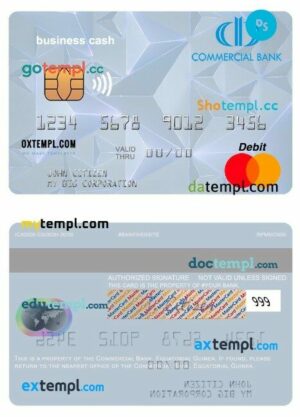 Equatorial Guinea Commercial Bank Guinee Equatoriale business cash mastercard template in PSD format
