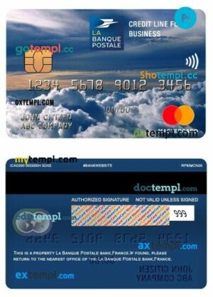 France La Banque Postale bank business credit mastercard template in PSD format