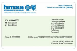 Hawaii health insurance card template in PSD format
