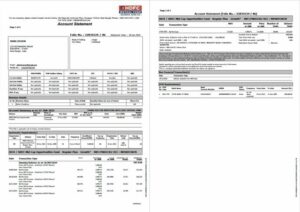 India HDFC Bank account statement Word and PDF template, 2 pages