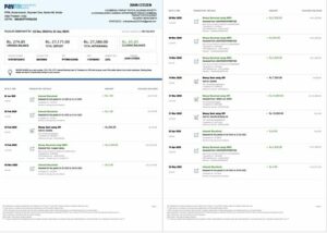 India PayTM Payments Bank account statement Word and PDF template, 3 pages