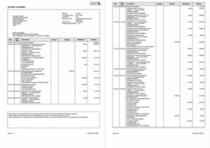 India Standard Chartered Bank account statement Word and PDF template, 2 pages, version 2