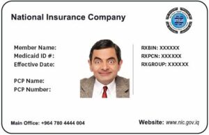 Iraq health insurance card template in PSD format