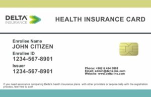 Jordan health insurance card template in PSD format