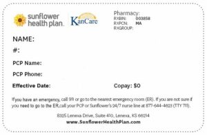 Kansas health insurance card template in PSD format