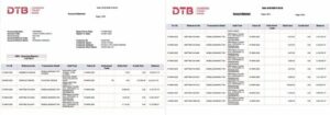 Kenya Diamond Trust Bank account statement Word and PDF template, 2 pages