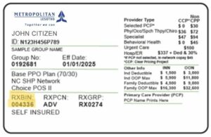 Lesotho health insurance card template in PSD format
