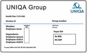 Macedonia health insurance card template in PSD format