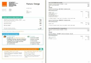 Moldova Orange utility bill template in Word and PDF formats, version 2