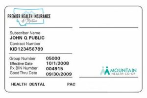 Montana health insurance card template in PSD format