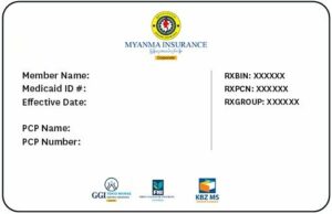 Myanmar health insurance card template in PSD format