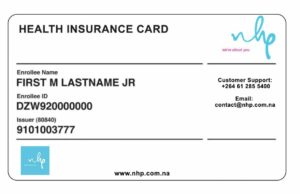 Namibia health insurance card template in PSD format