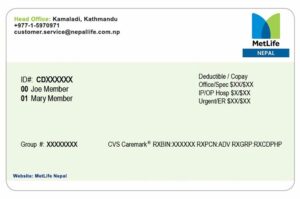 Nepal health insurance card template in PSD format