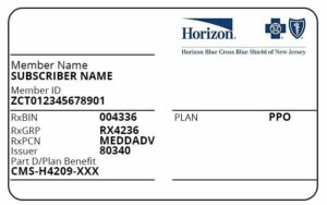 New Jersey health insurance card template in PSD format