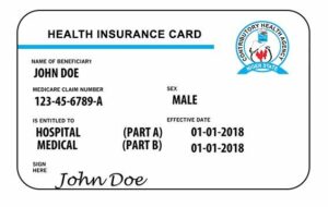 Niger health insurance card template in PSD format