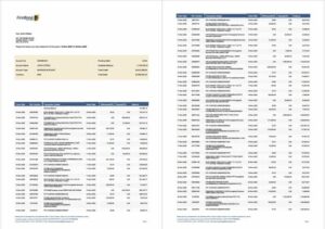 Nigeria First Bank account statement Word and PDF template, 2 pages