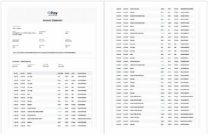 Nigeria Opay account statement Word and PDF template, 2 pages