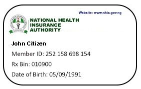 Nigeria health insurance card template in PSD format