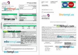 Omani Bank Nizwa mortgage statement in Word and PDF formats