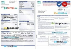 Pakistan Habib mortgage statement in Word and PDF formats, 3 pages