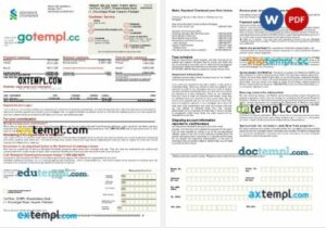 Pakistan Standard Chartered mortgage statement in Word and PDF formats, 2 pages