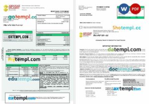 Philippines Al-Amanah Islamic Investment bank mortgage statement in Word and PDF formats