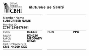 Rwanda health insurance card template in PSD format