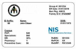 Saint Vincent and the Grenadines health insurance card template in PSD format
