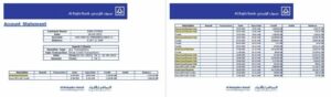Saudi Arabia Alrajhi Bank account statement Word and PDF template, 2 pages