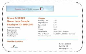 Serbia health insurance card template in PSD format