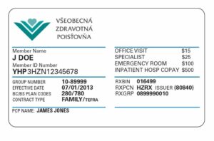 Slovakia health insurance card template in PSD format