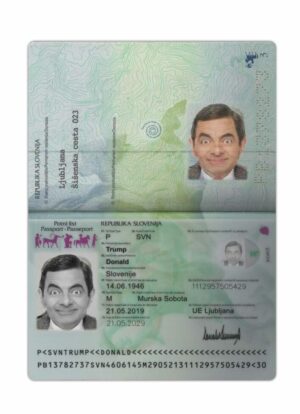 Slovenia passport PSD template, 2019-present