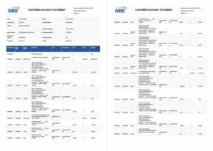 Tanzania NMB Bank account statement Word and PDF template, 2 pages