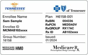 Tennessee health insurance card template in PSD format