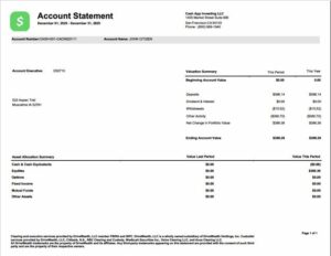 USA Cash App Investing account statement Word and PDF template