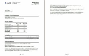 USA TX Card premium bank account statement Word and PDF template