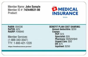 Ukraine health insurance card template in PSD format
