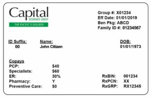 Vanuatu health insurance card template in PSD format